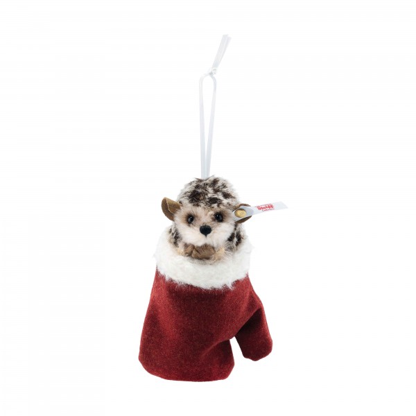 Hedgehog in Santas Mitten Ornament