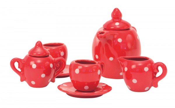 Red Ceramic Tea Set
