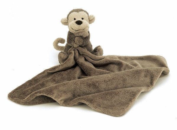 Jellycat Bashful monkey soother 34 x 34cms soother with little 13cm monkey attached